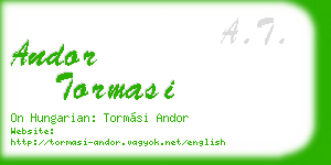 andor tormasi business card
